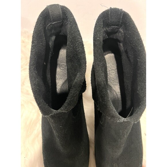 UGG Size 10 Thames Black Suede High Heel Cuffable Ankle Boots Women - Picture 5 of 11